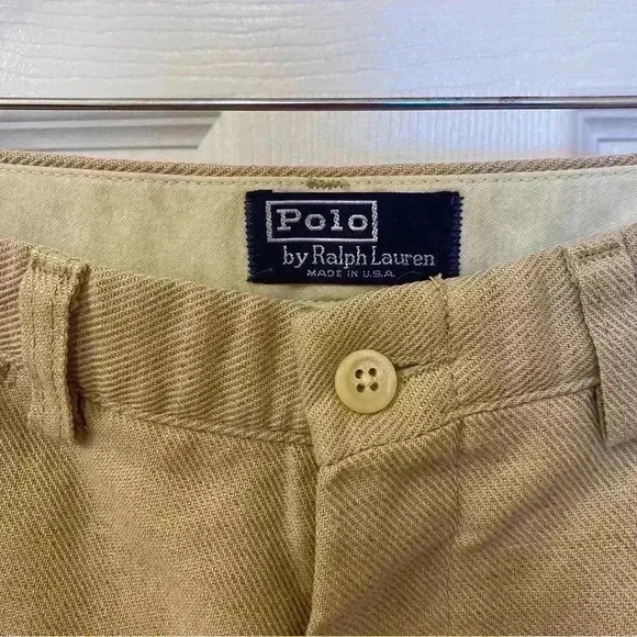 Vintage Polo Ralph Lauren Beige Linen Blend Pants 33 x 30 MADE IN USA - Picture 4 of 13